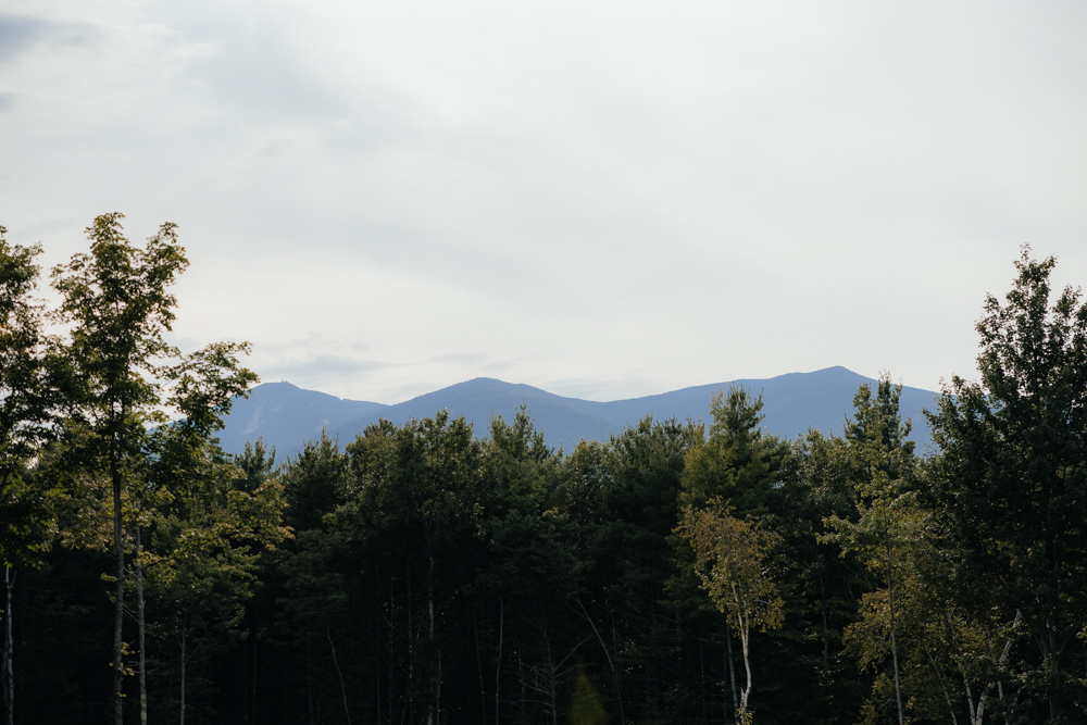 View of whiteface mountain from the barn at pinestone wedding venue