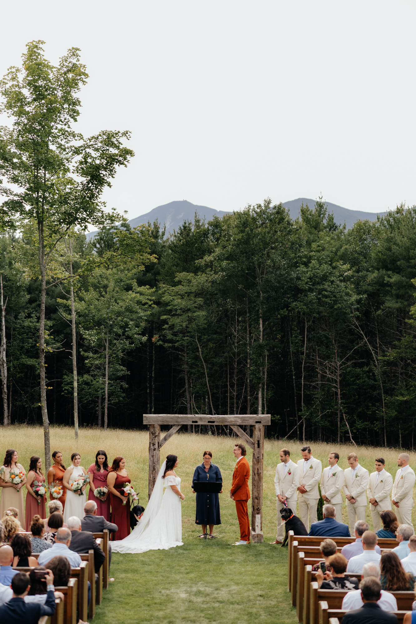 Ceremony view of Whiteface Mountain at the Barn at Pinestone