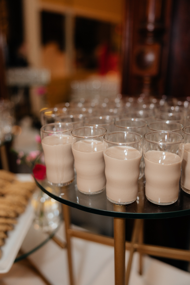 Wedding reception milk and cookie bar