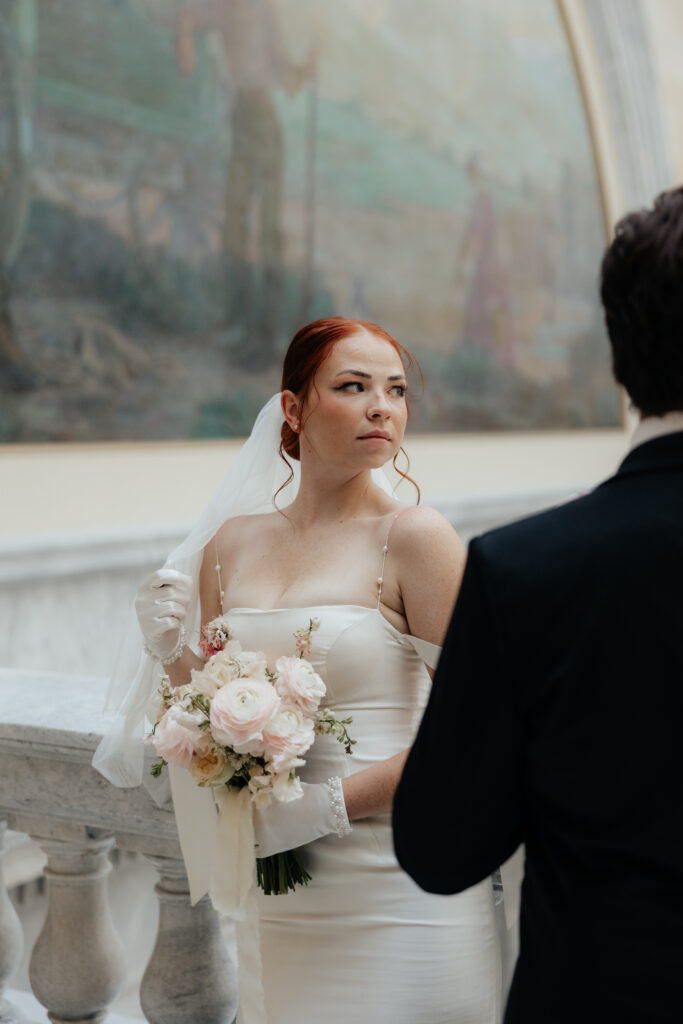 bride on her elopement day