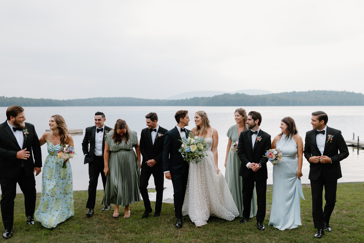 wedding party in the adirondacks