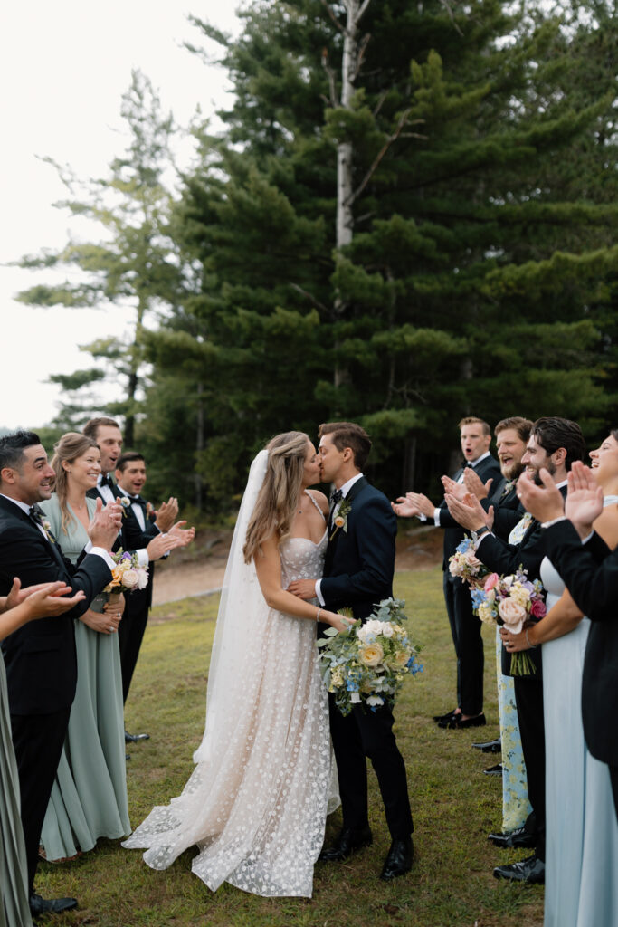 wedding party in the adirondacks