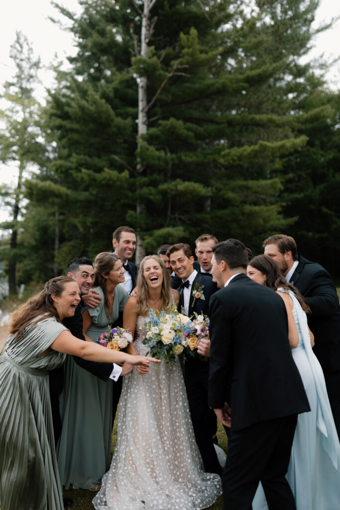 wedding party in the adirondacks