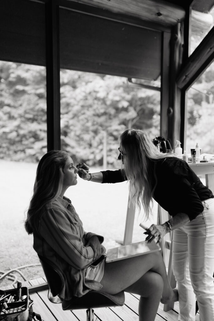 bride getting ready on her wedding day