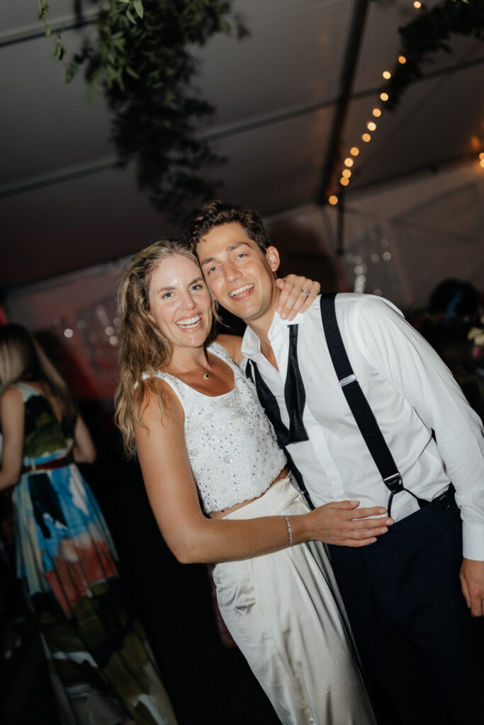 bride and groom at their reception