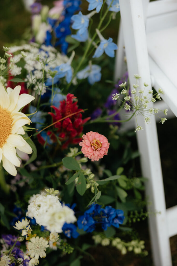 lakeside ceremony setup in the adirondack mountains