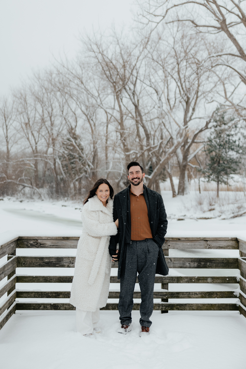 Winter engagement session in the snow