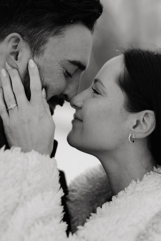 Winter engagement session in the snow