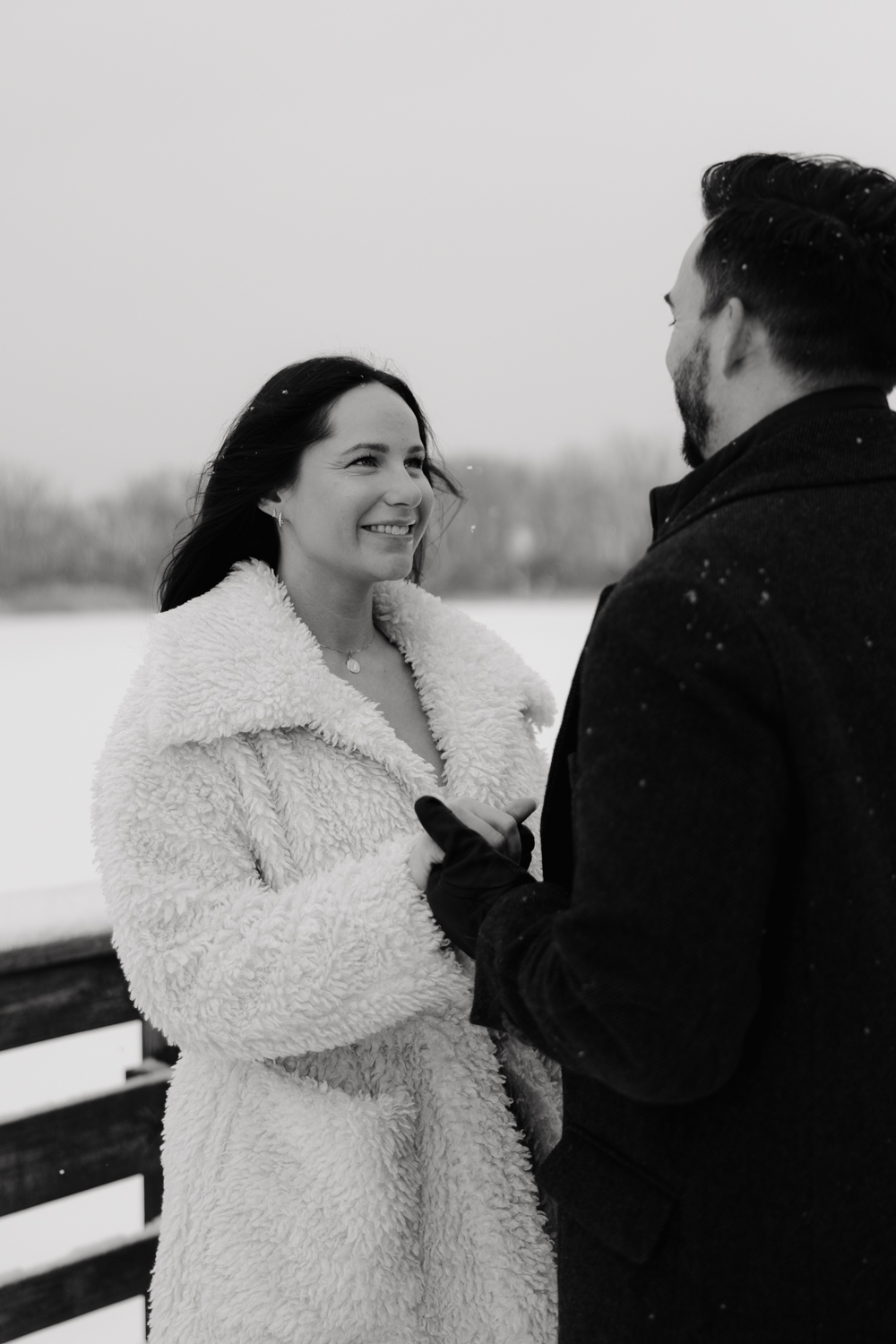 Winter engagement session in the snow