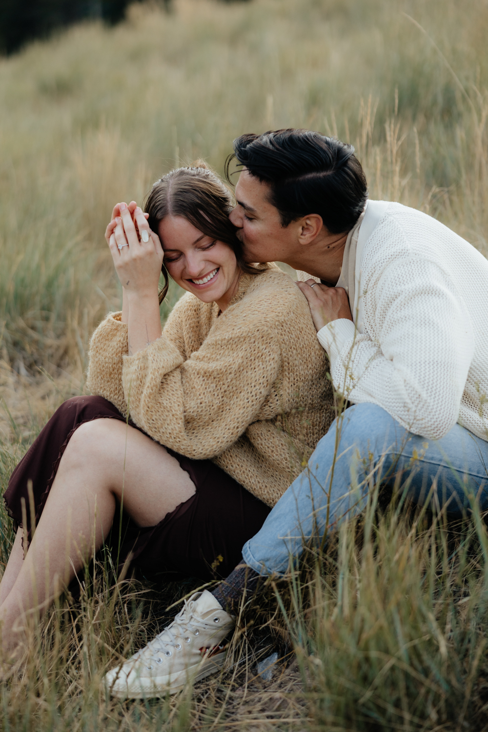 Couple at TIbble Fork Reservoir in Utah Mountains