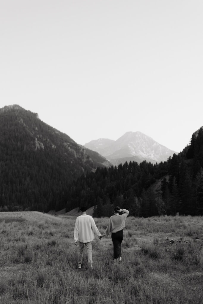 Couple at TIbble Fork Reservoir in Utah Mountains
