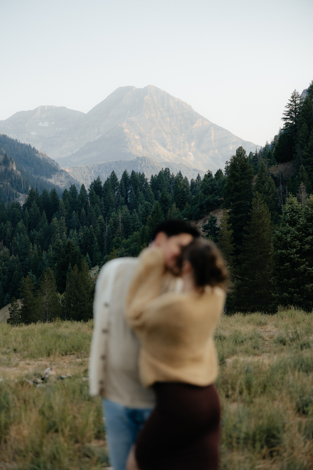 Couple at TIbble Fork Reservoir in Utah Mountains