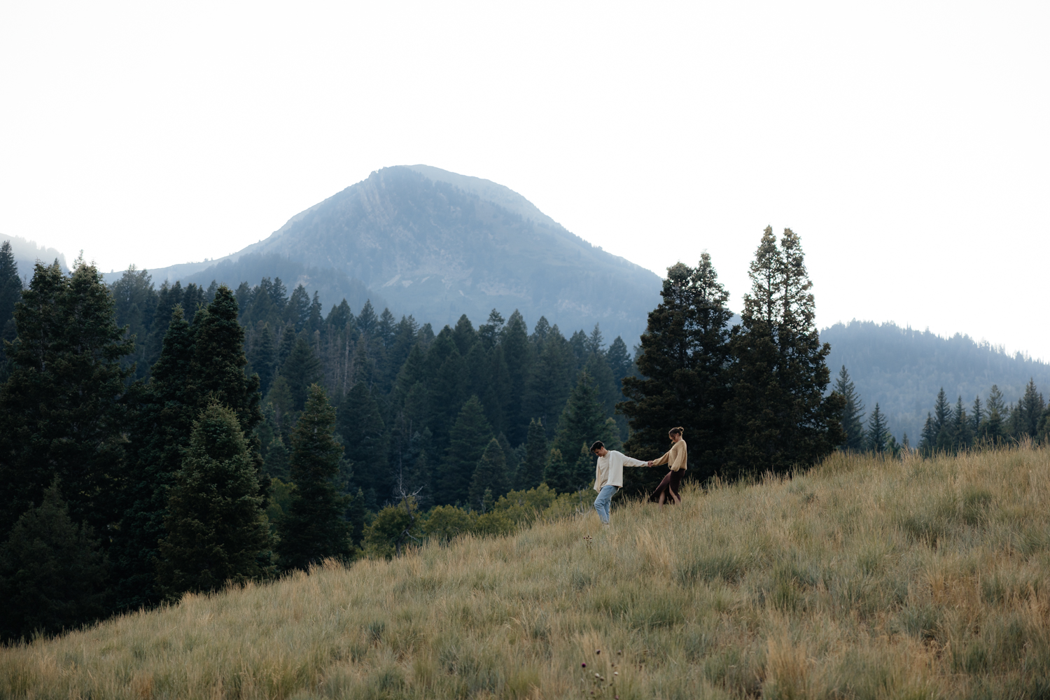 Couple at TIbble Fork Reservoir in Utah Mountains