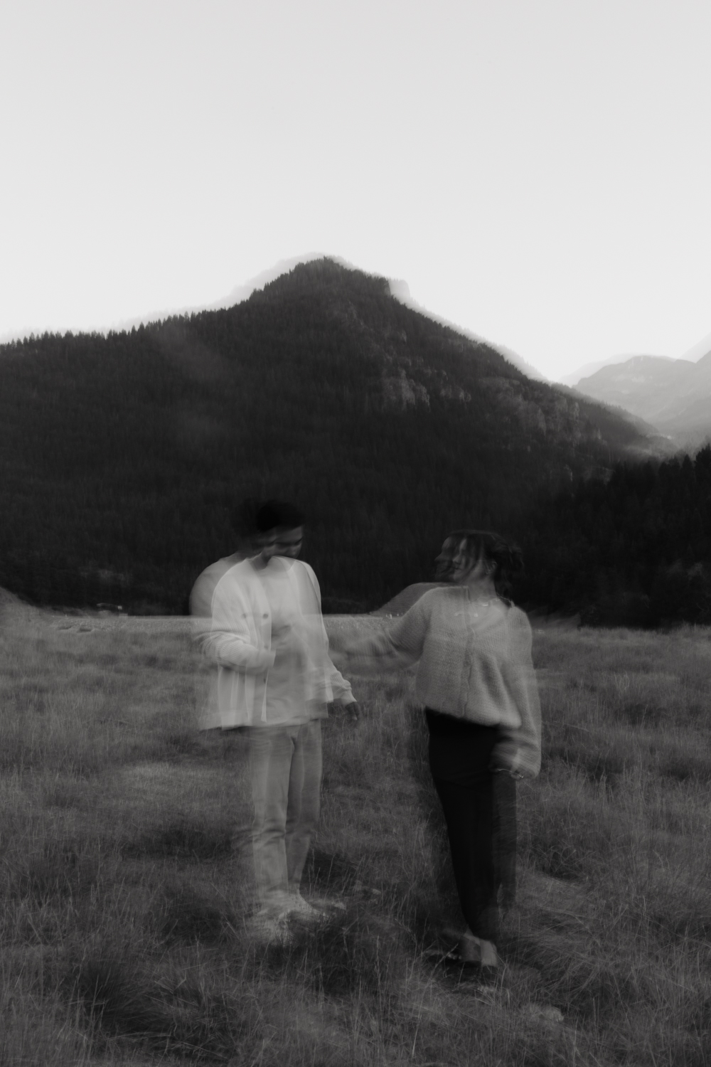 Blurry photo of couple walking at Tibble Fork