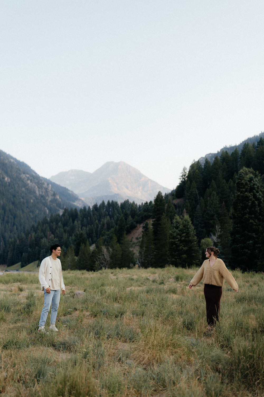 Couple at TIbble Fork Reservoir in Utah Mountains