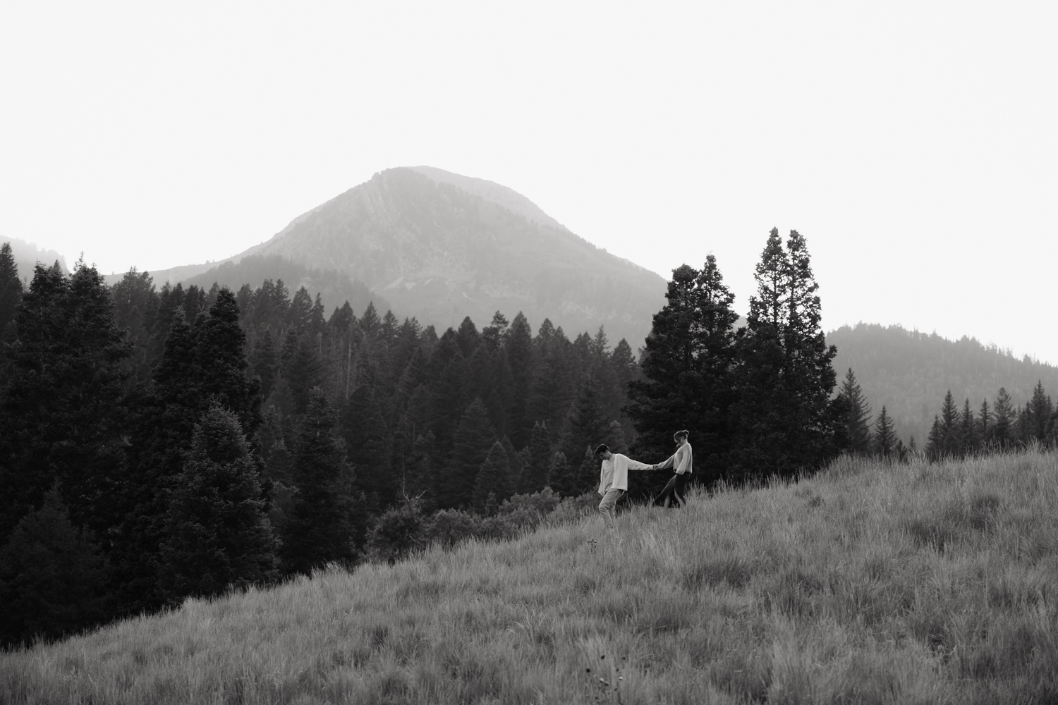 Couple at TIbble Fork Reservoir in Utah Mountains